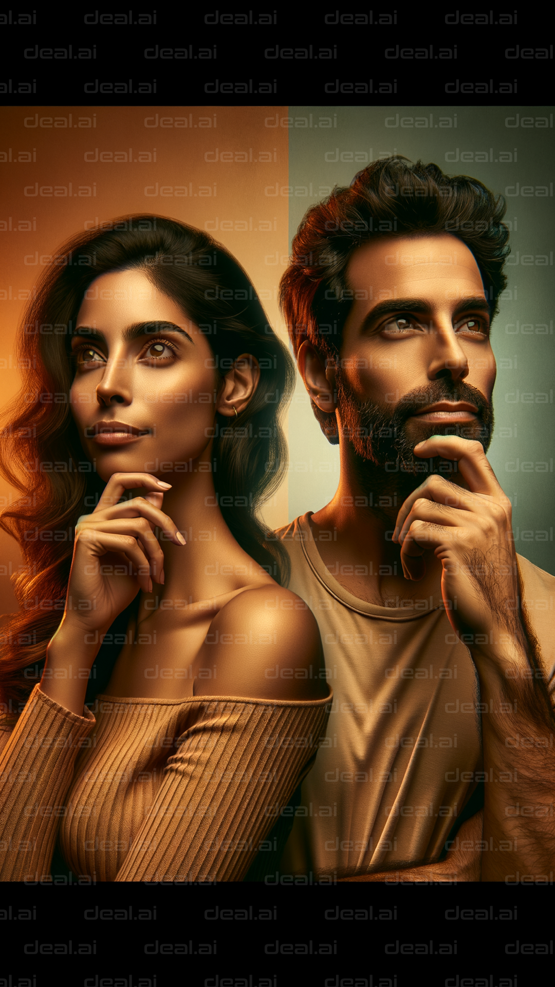 "Thoughtful Couple Portrait"