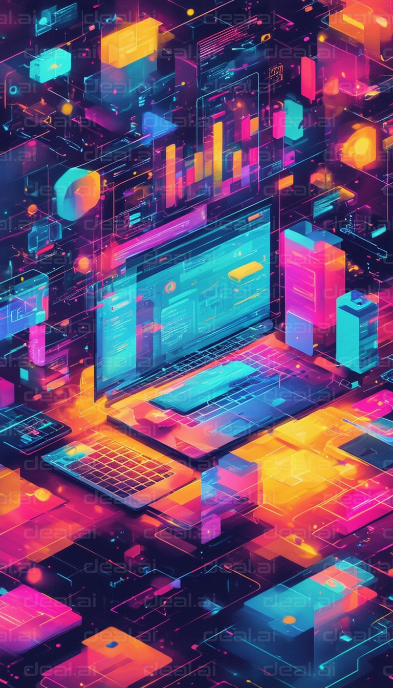 "Futuristic Digital Workspace"