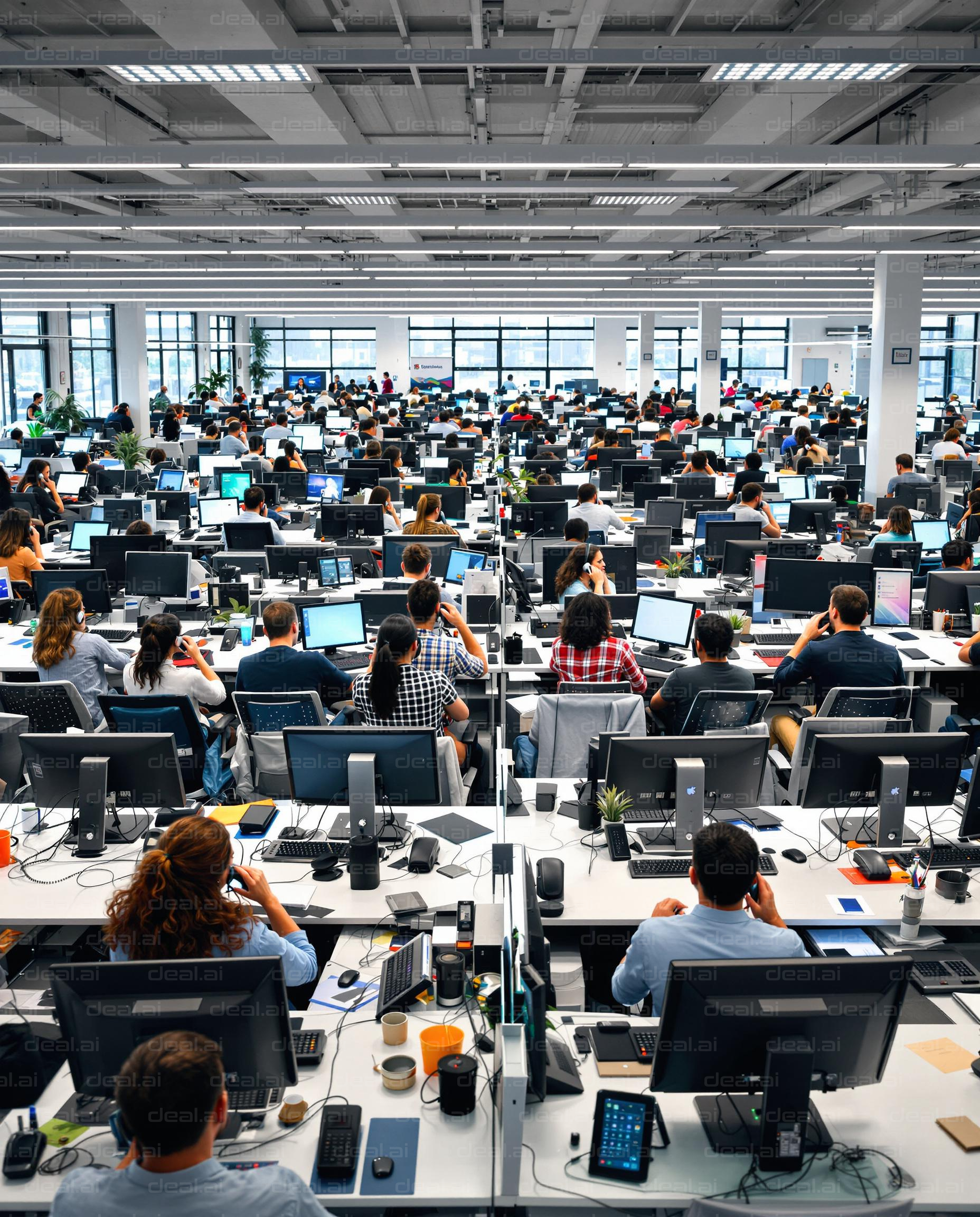 Busy Open Office Workspace