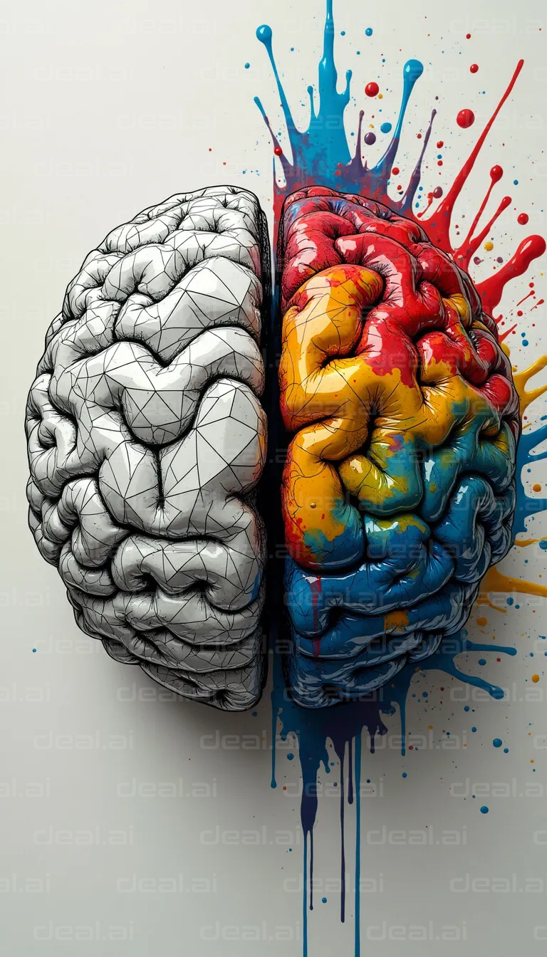 "Brain: Logic vs. Creativity in Color"