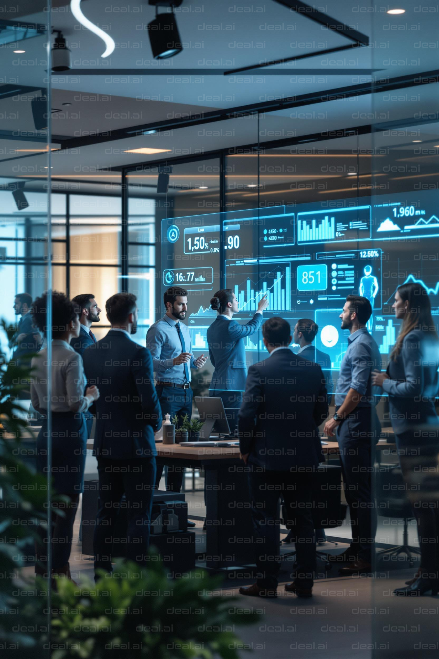 Team Analyzing Data in Modern Office