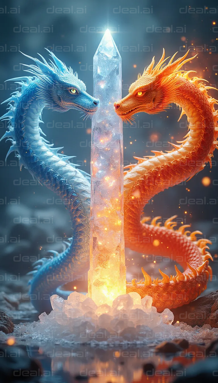 "Dual Dragons and Crystal of Power"