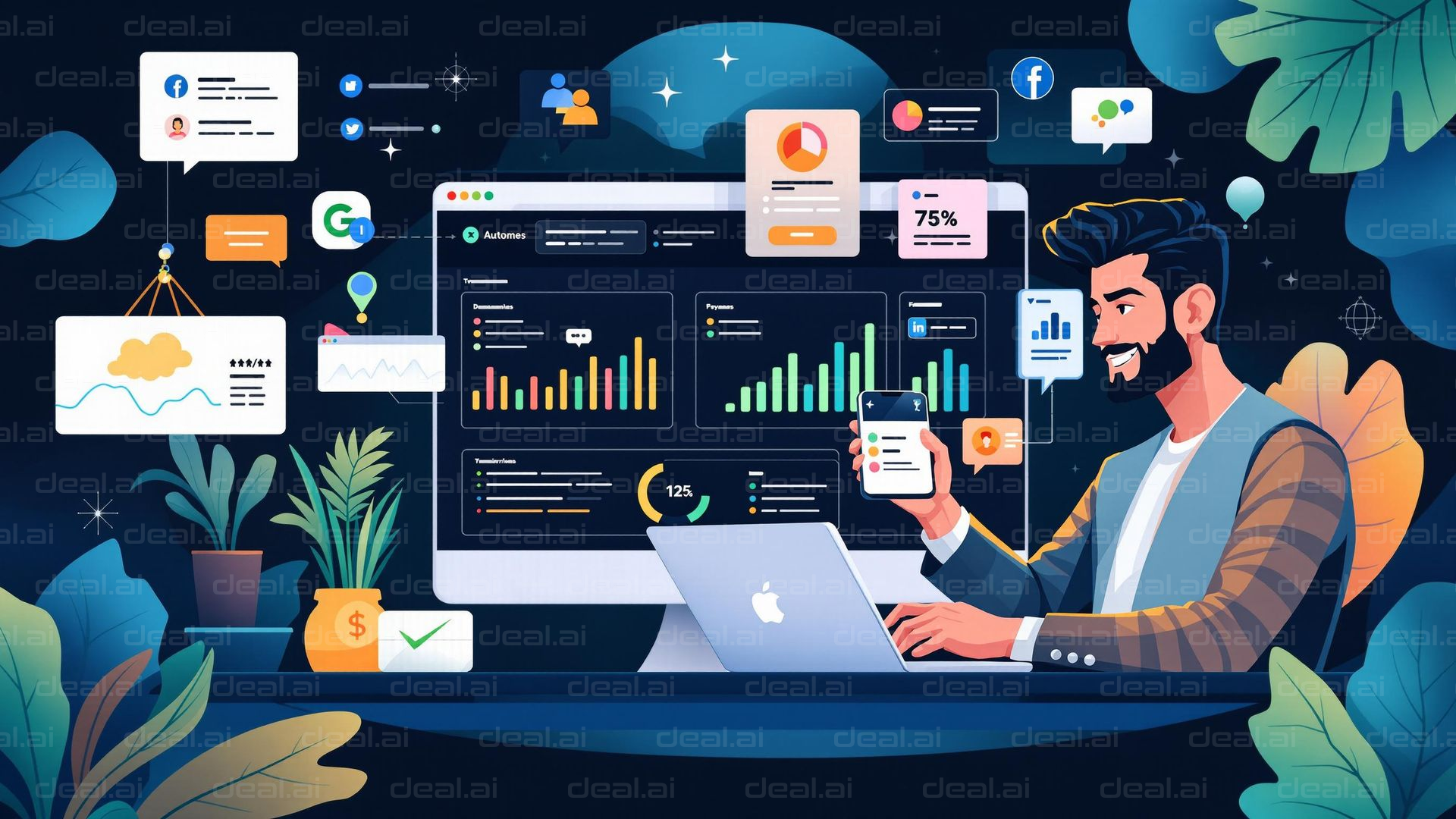 "Analytics Dashboard Illustration"