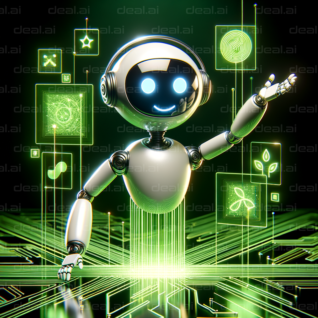 Cheerful Robot in Digital World