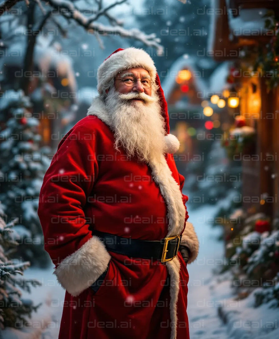Jolly Santa in Wintry Wonderland