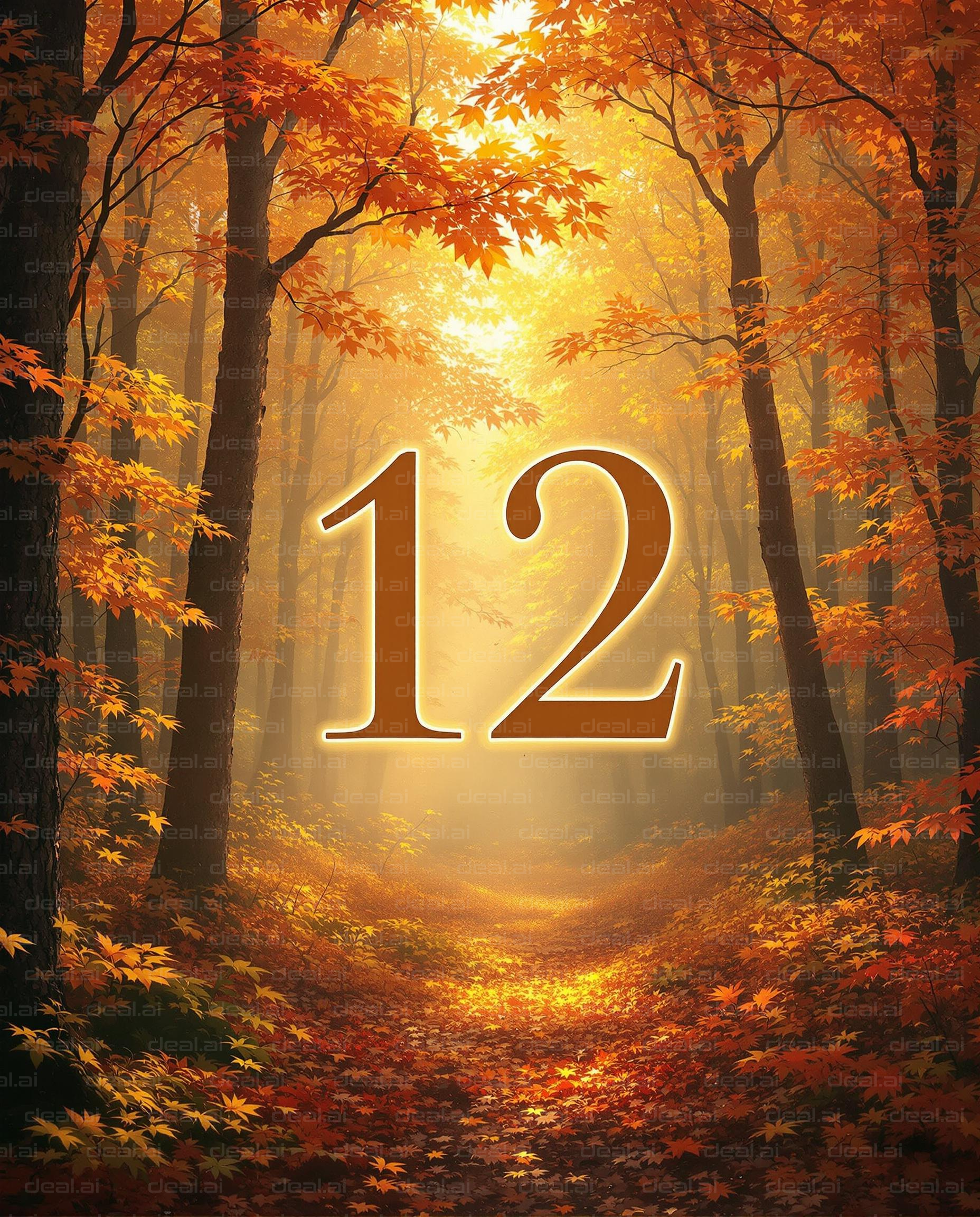 "Golden Forest with Number 12"