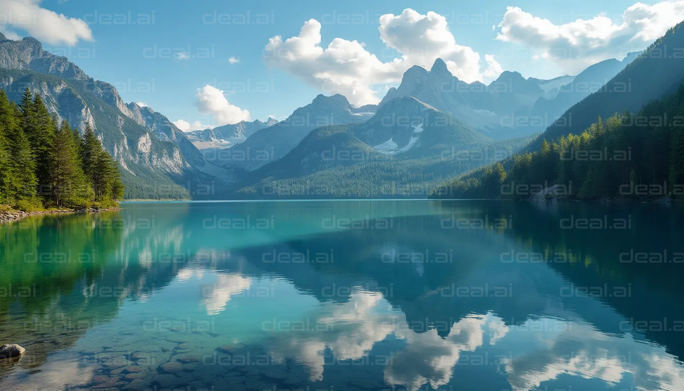 "Serene Mountain Lake Reflections"