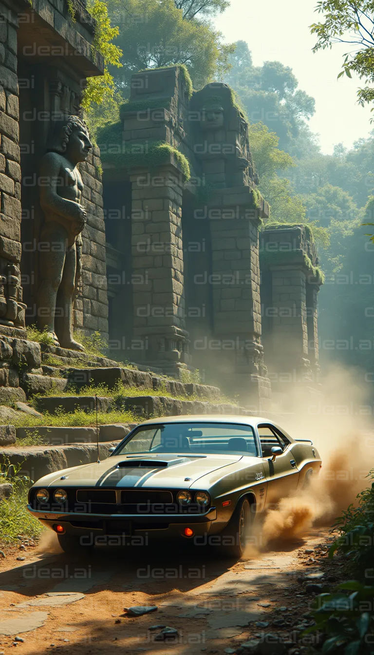 Car Racing Through Ancient Ruins