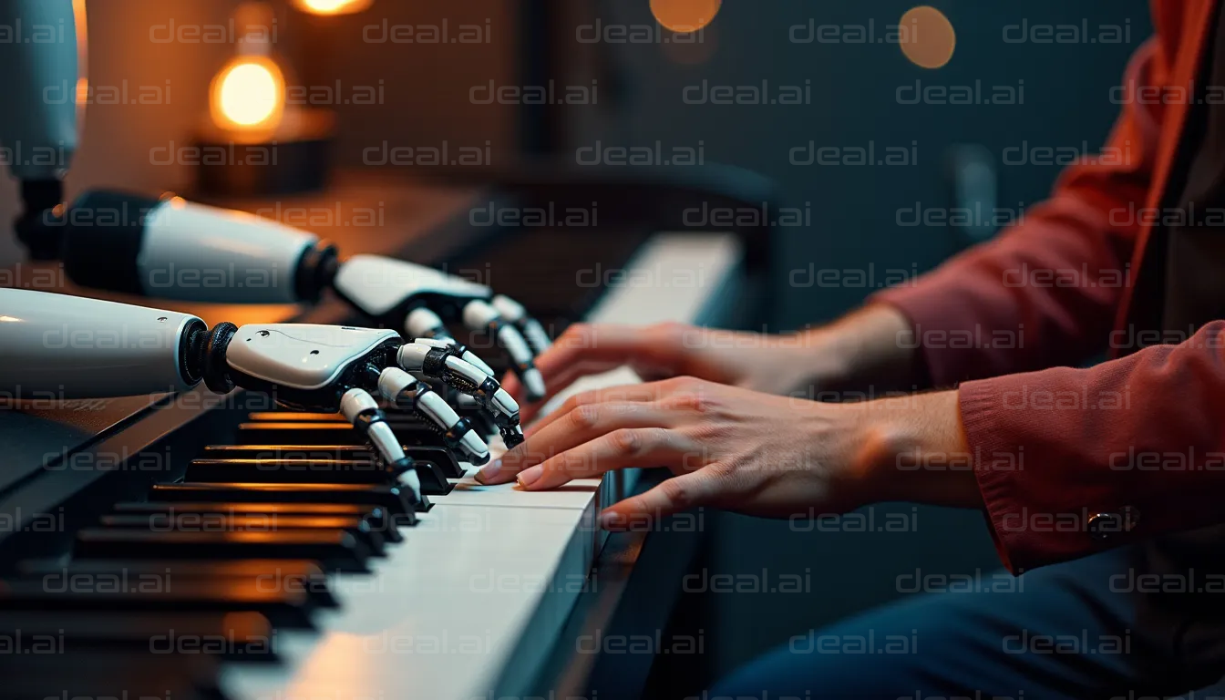 “Robotic and Human Hands Play Piano”