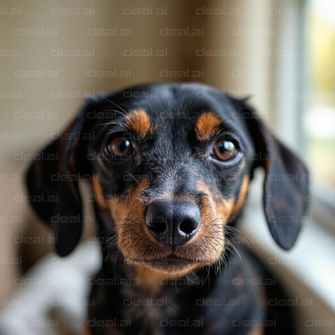 Adorable Dachshund by the Window