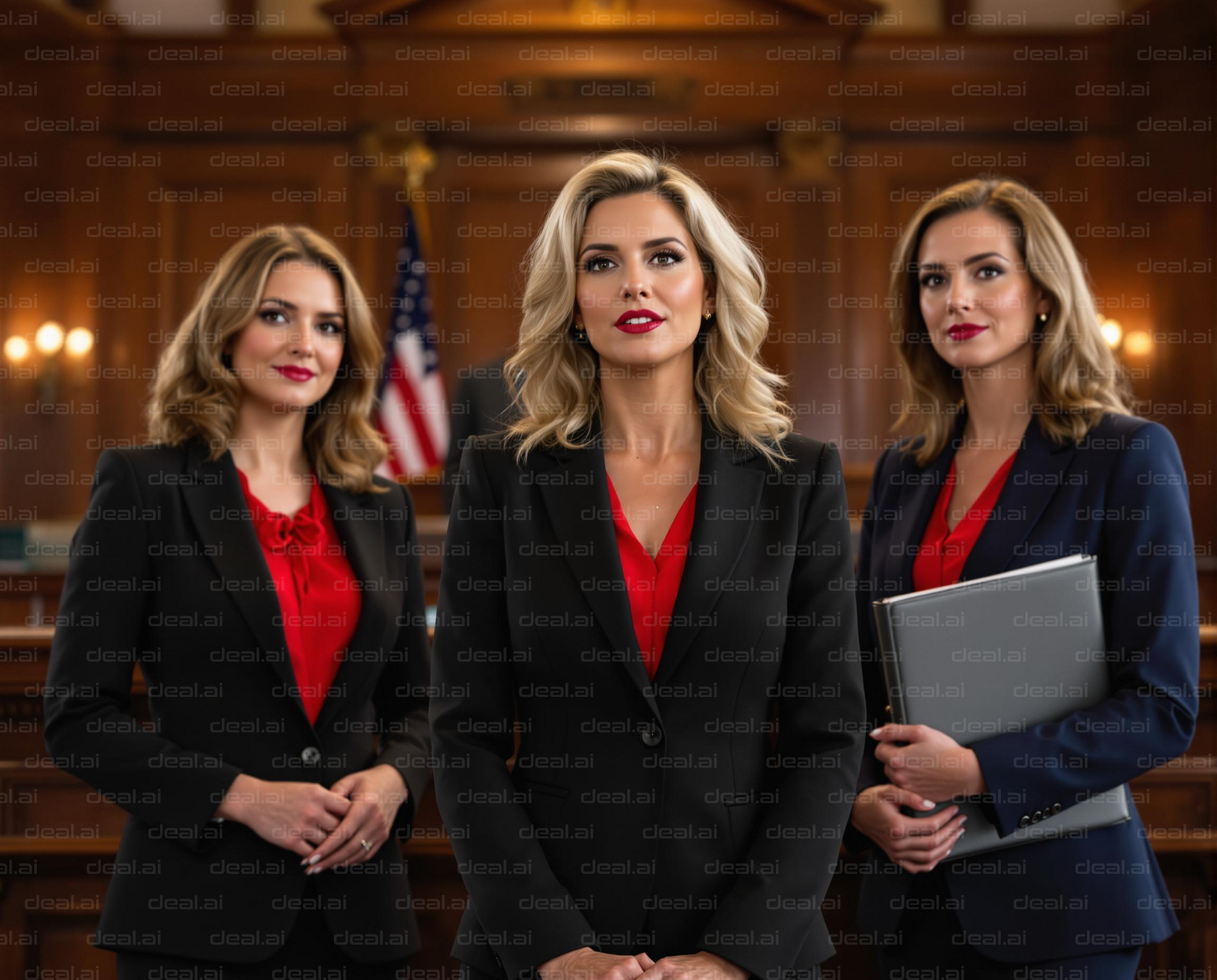 "Confident Lawyers in Courtroom"