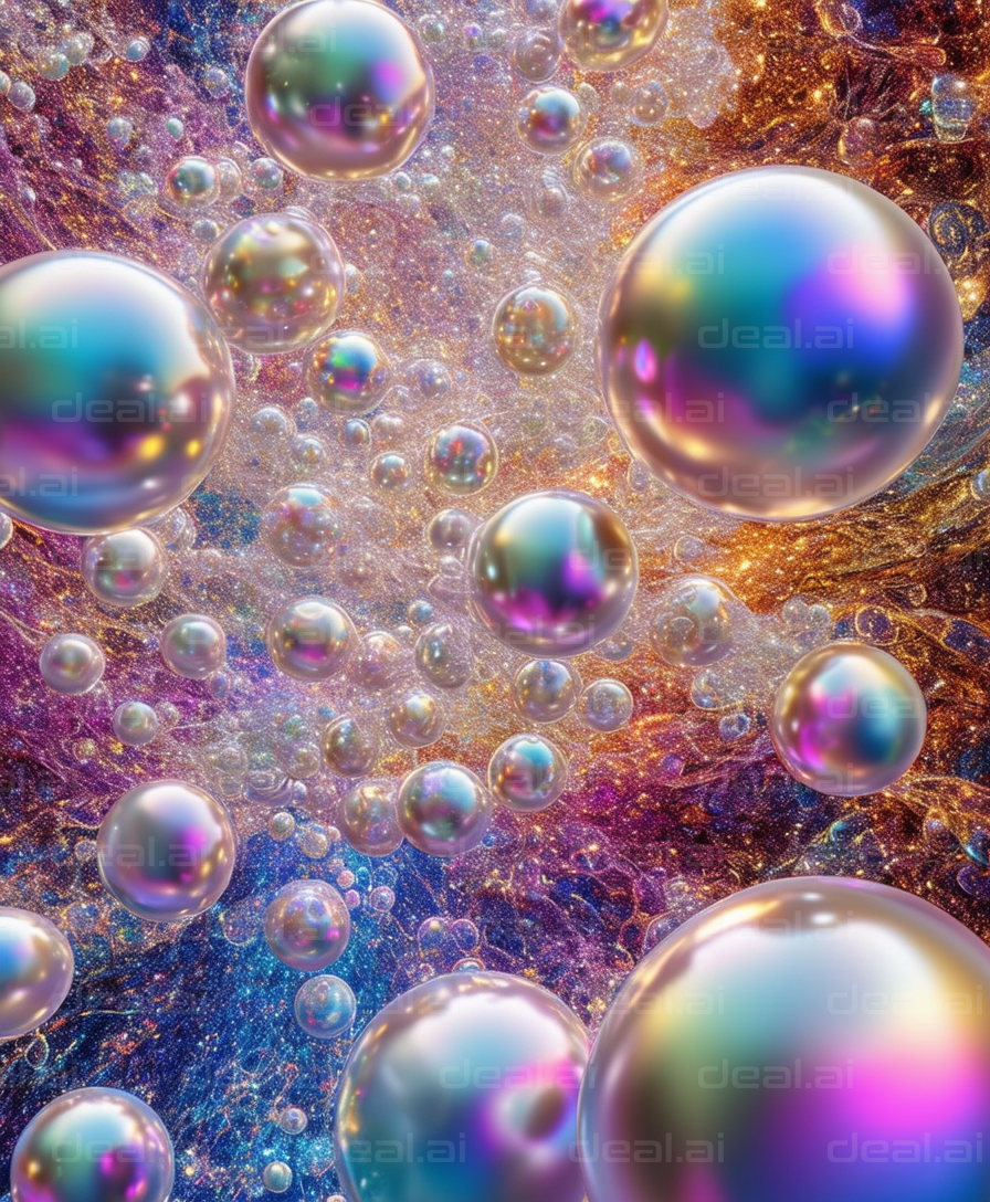 "Colorful Bubbles in Cosmic Galaxy"