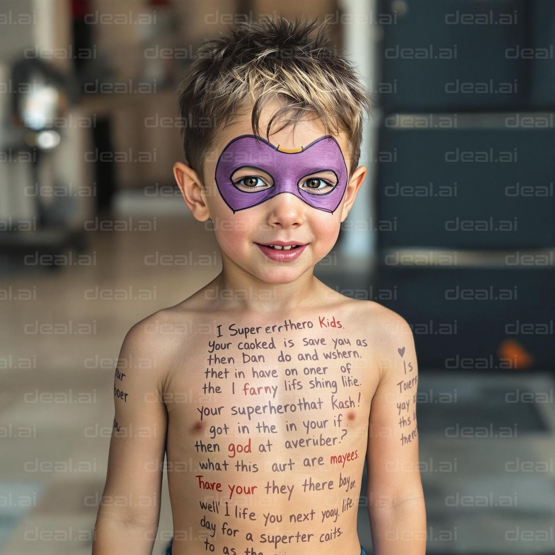 Little Superhero with Face Paint