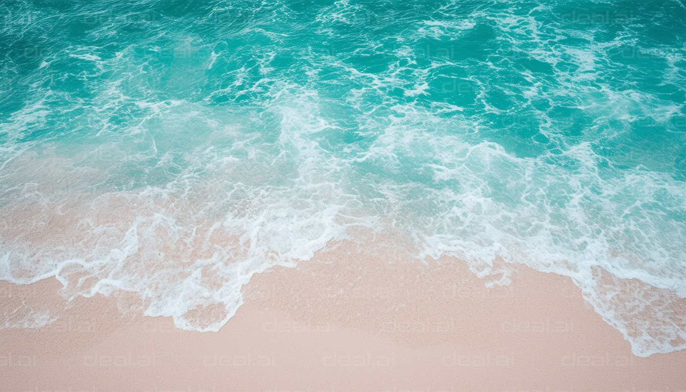 Turquoise Waves on Sandy Shore