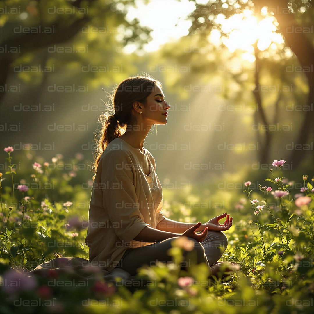 Peaceful Sunrise Meditation Scene