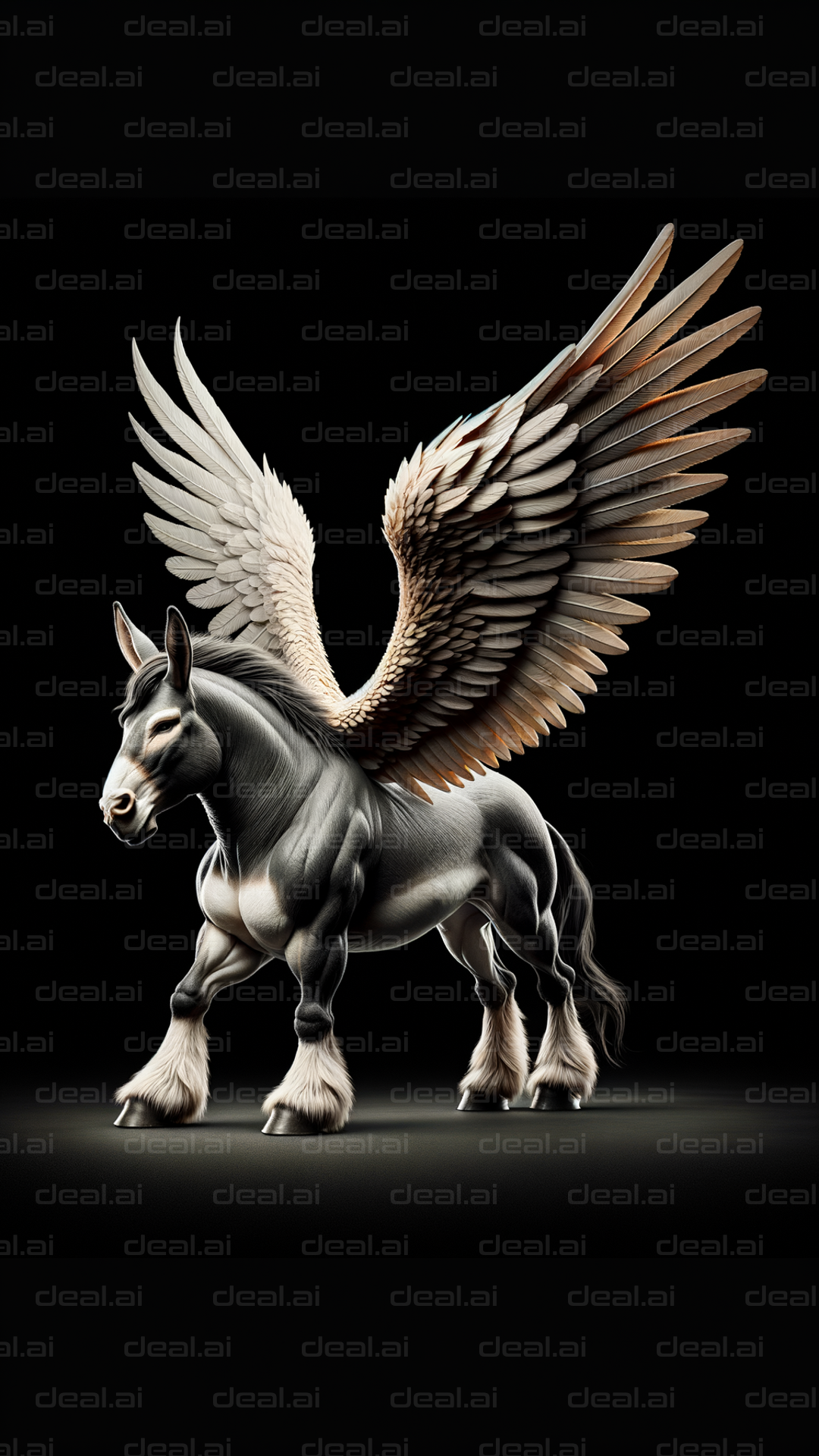 Majestic Winged Horse in Flight