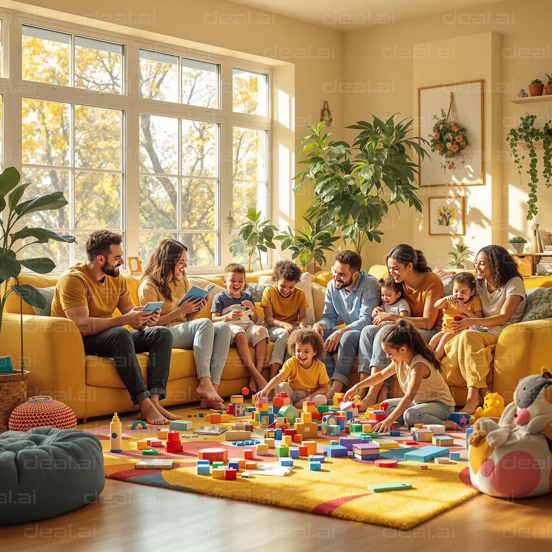 "Joyful Family Playtime Indoors"