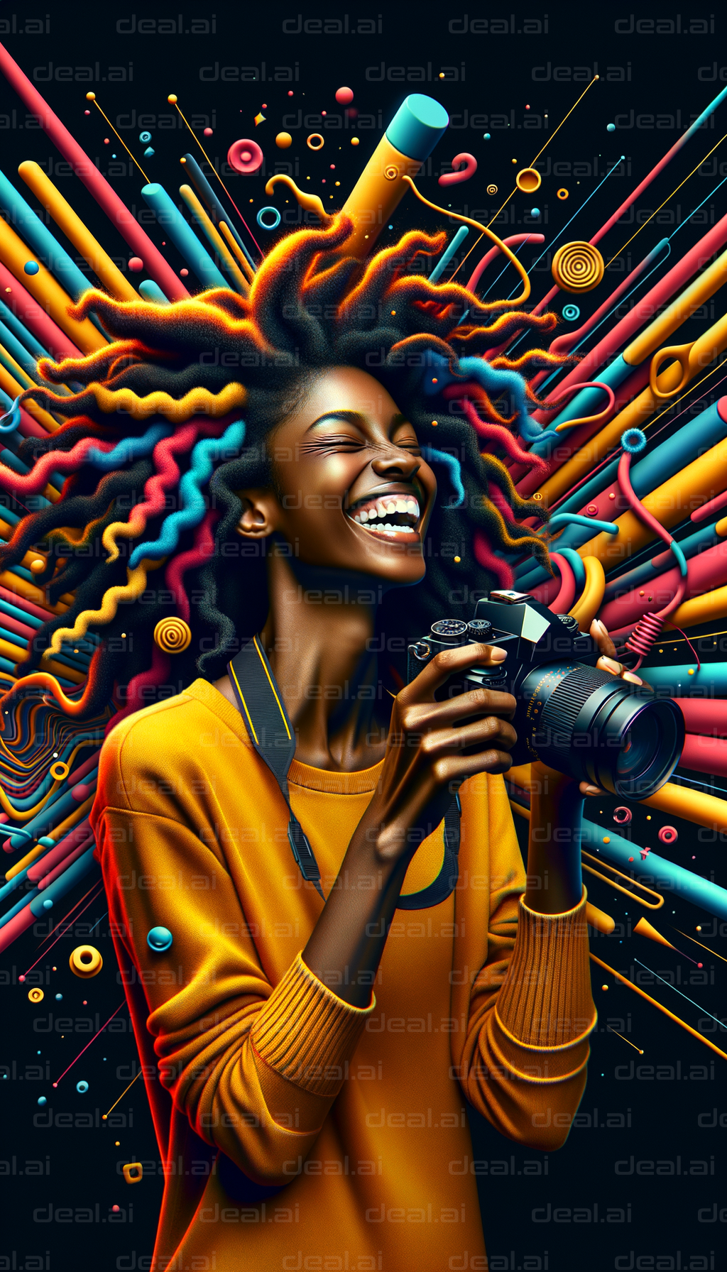 Joyful Photographer in a Colorful World