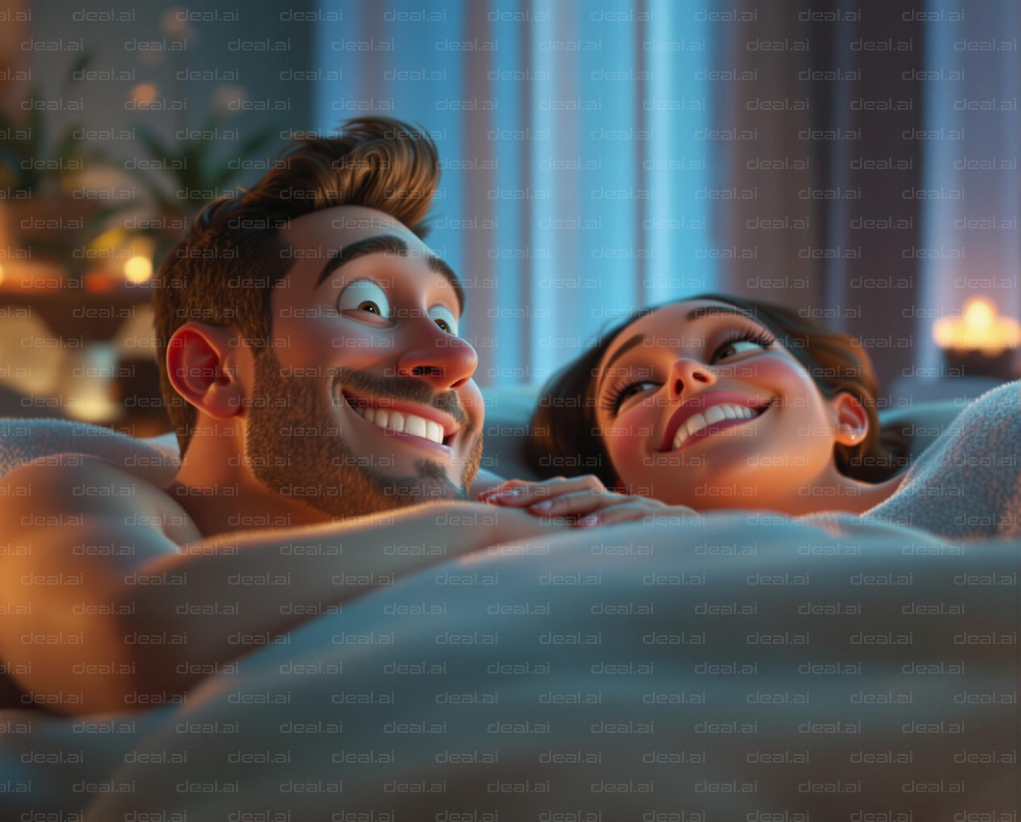 Cozy Animated Couple's Night In