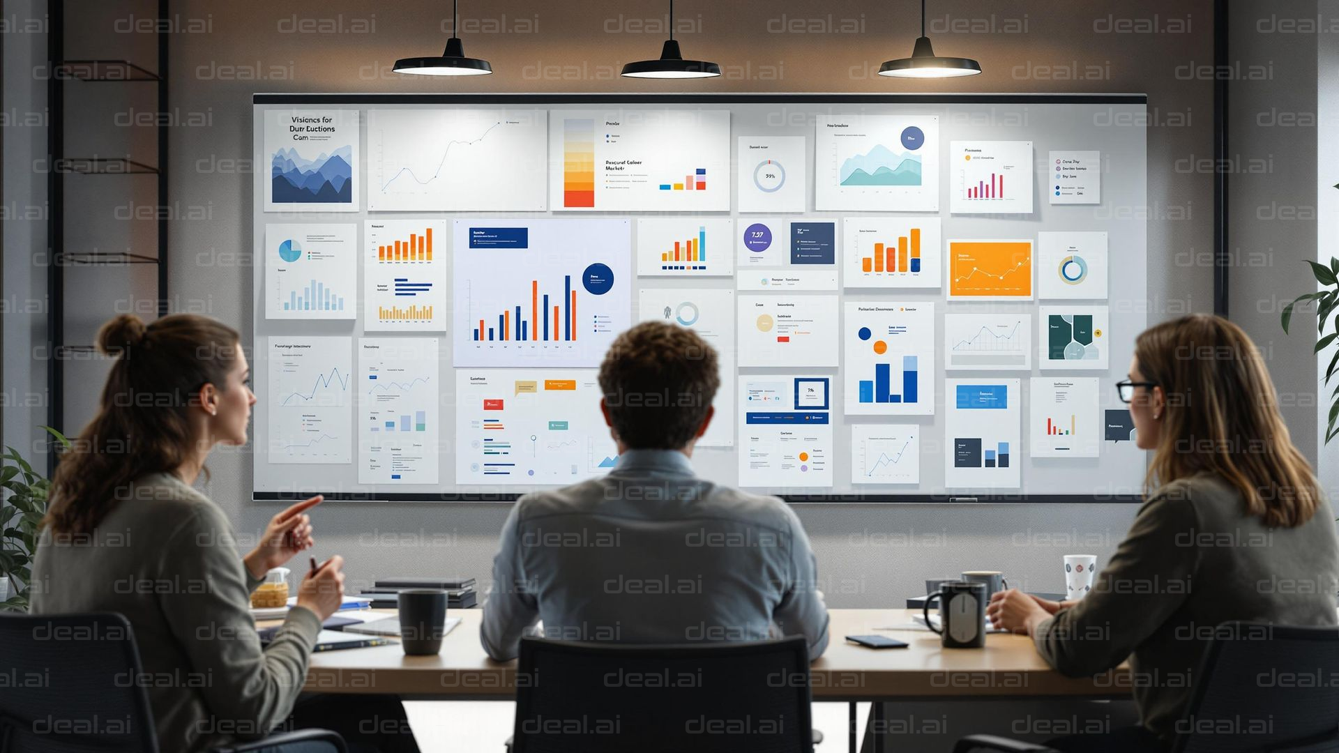 Business Team Analyzing Data Charts