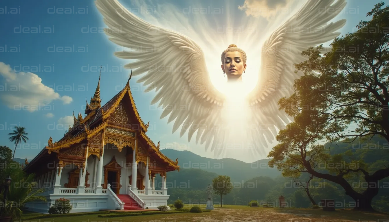 "Angel Above Temple at Dawn"