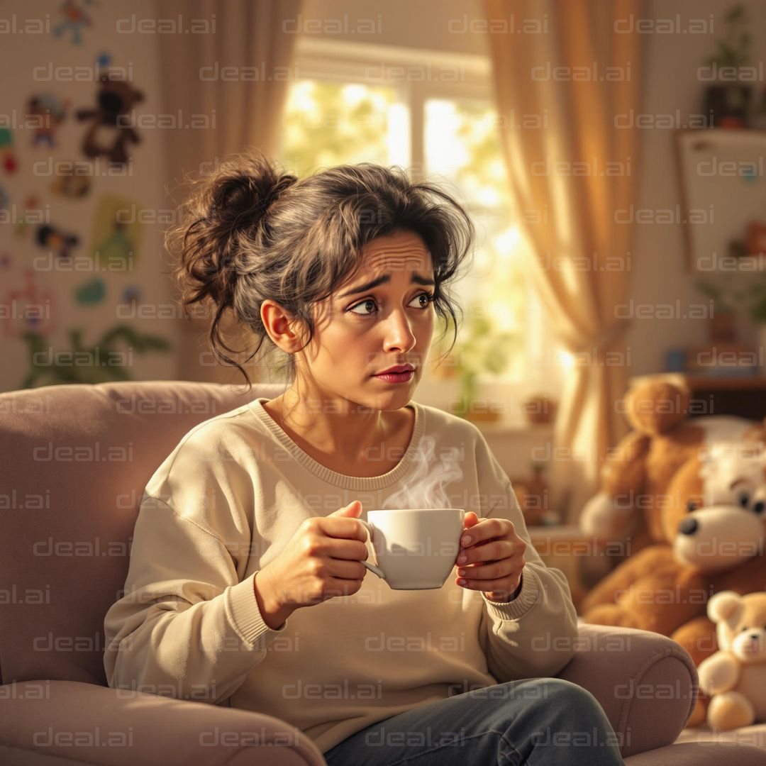 "Worried Thoughts Over Coffee"