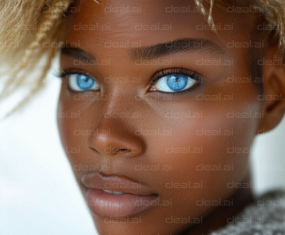 Striking Blue Eyes and Radiant Beauty