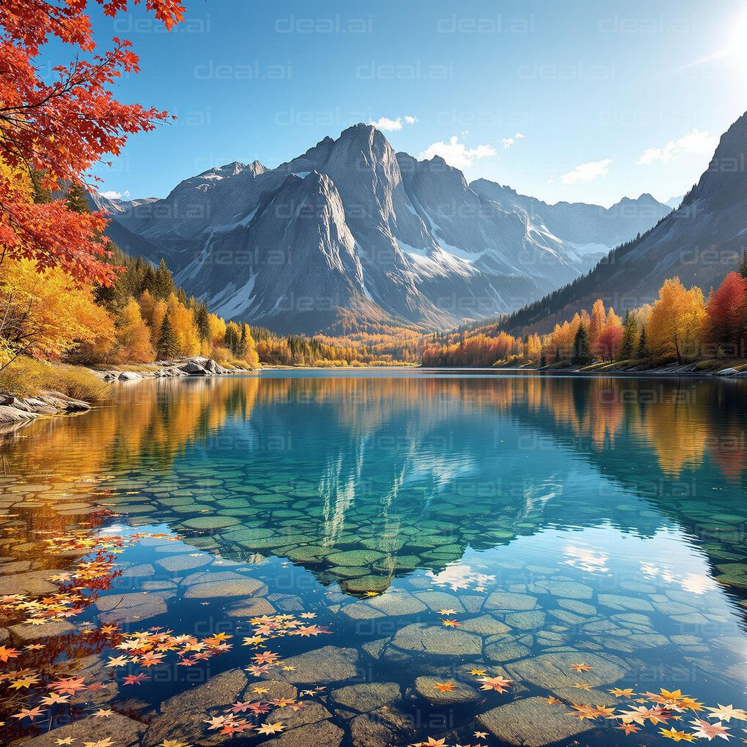 Autumn Mountains and Reflective Lake