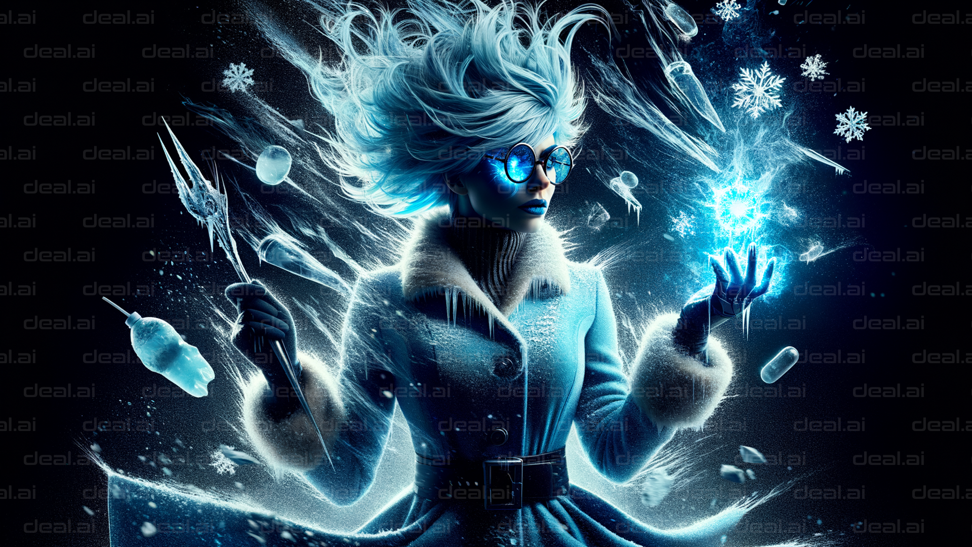 "Frost Sorceress in Icy Wonderland"