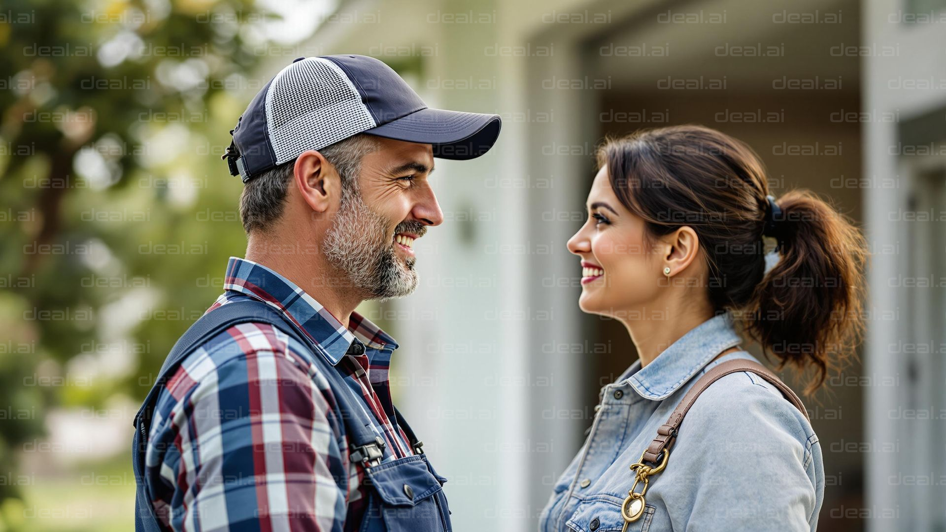 Smiling Couple Outdoors