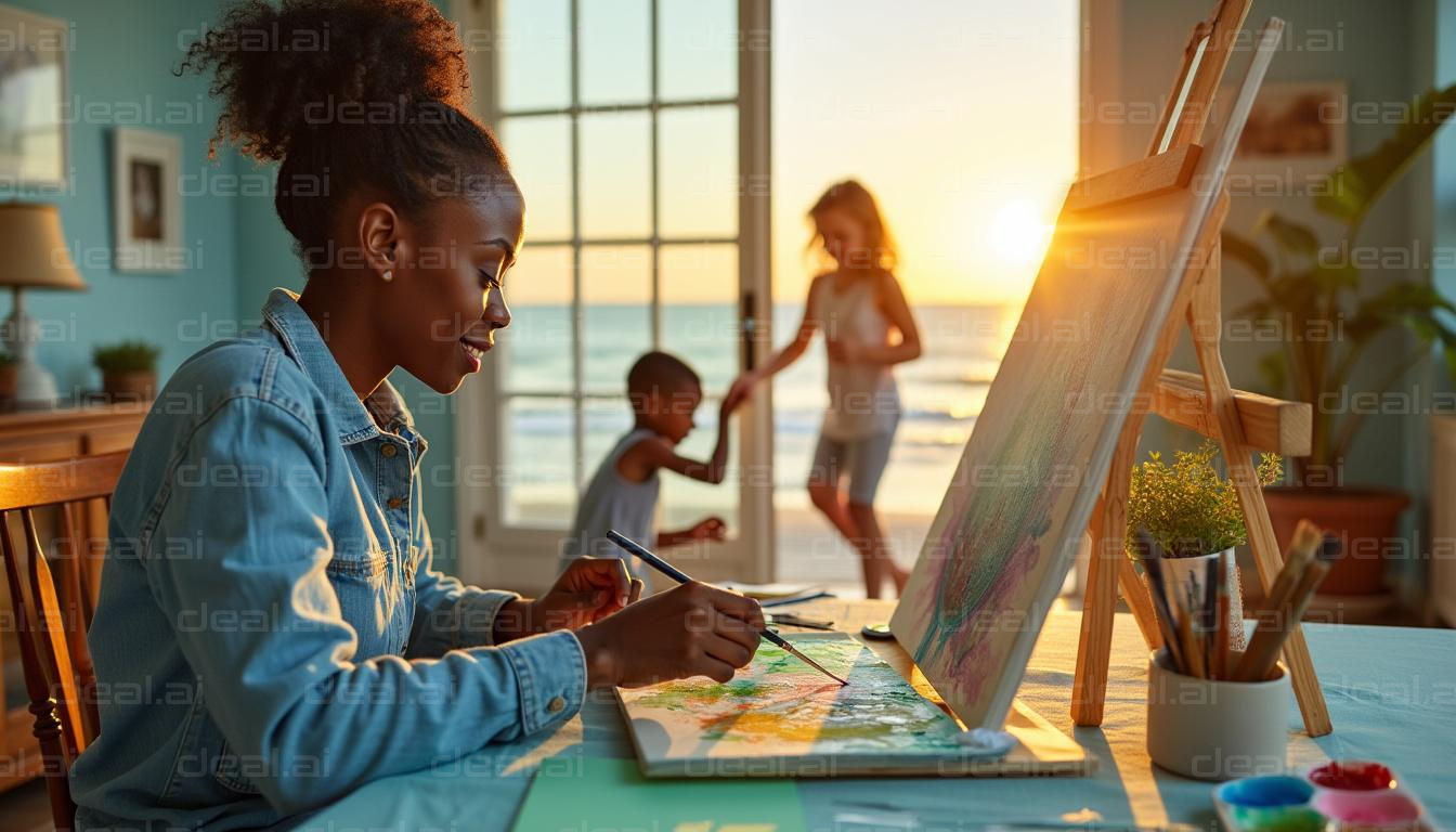 Sunset Painting by the Ocean