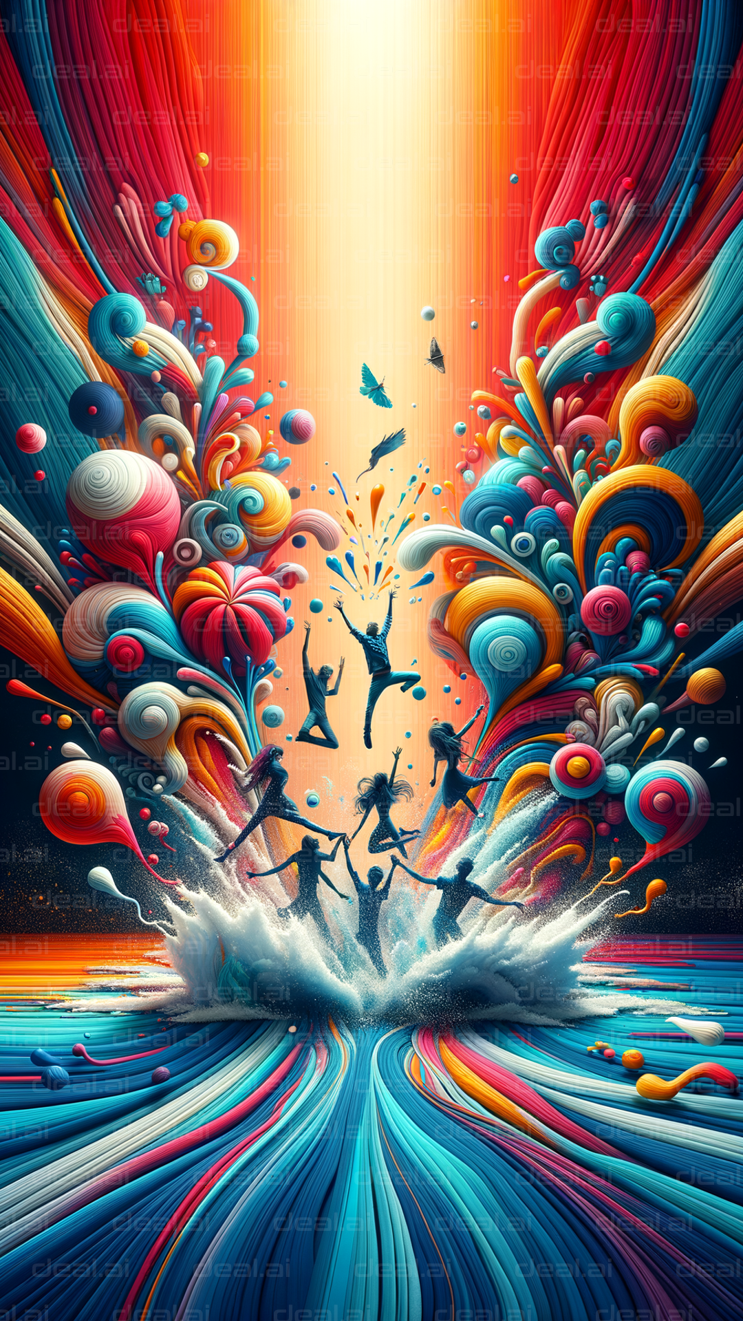 "Colorful Waves of Joyful Energy"