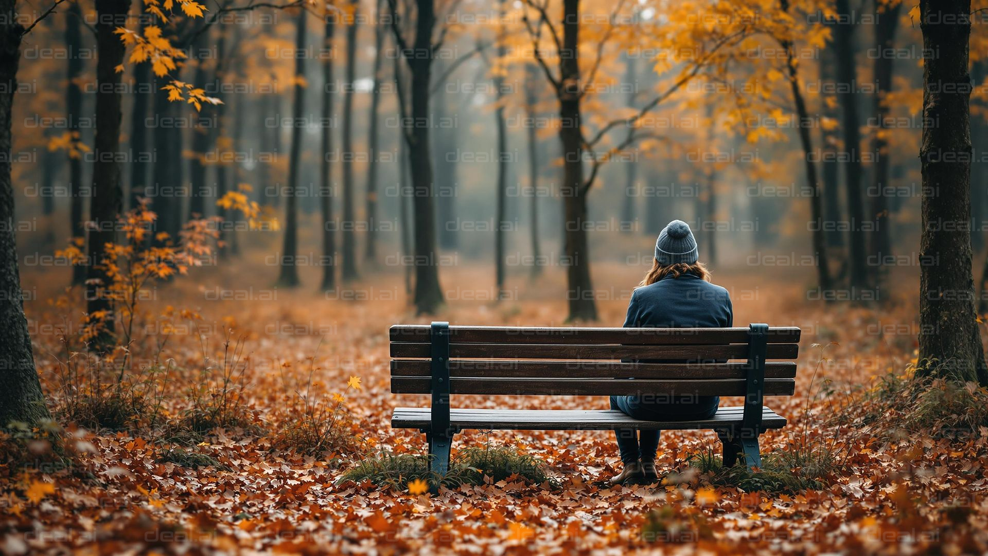 Solitude in Autumn Woods