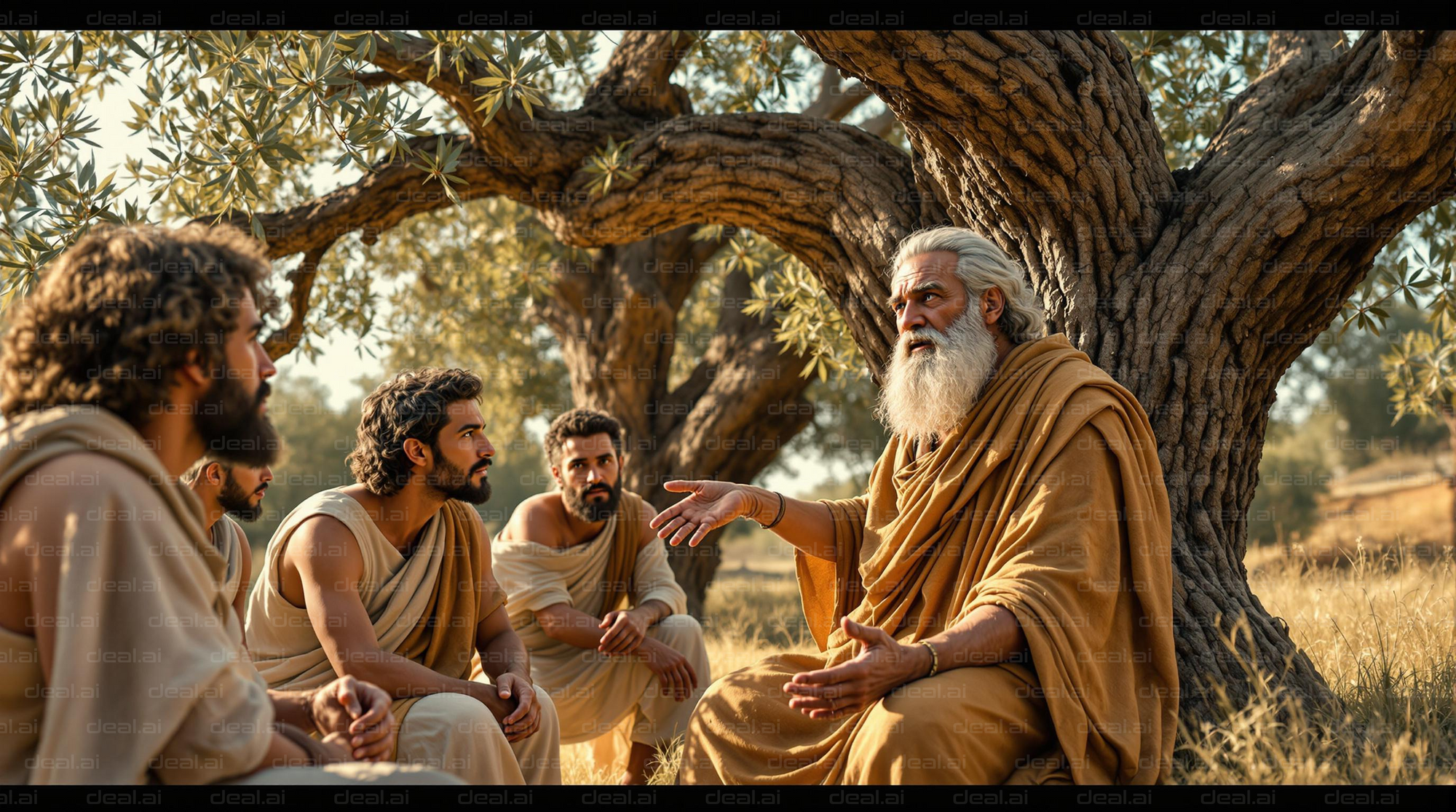 Ancient Wisdom Under Olive Tree