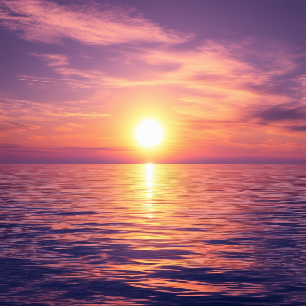 "Sunset Serenity Over the Ocean"