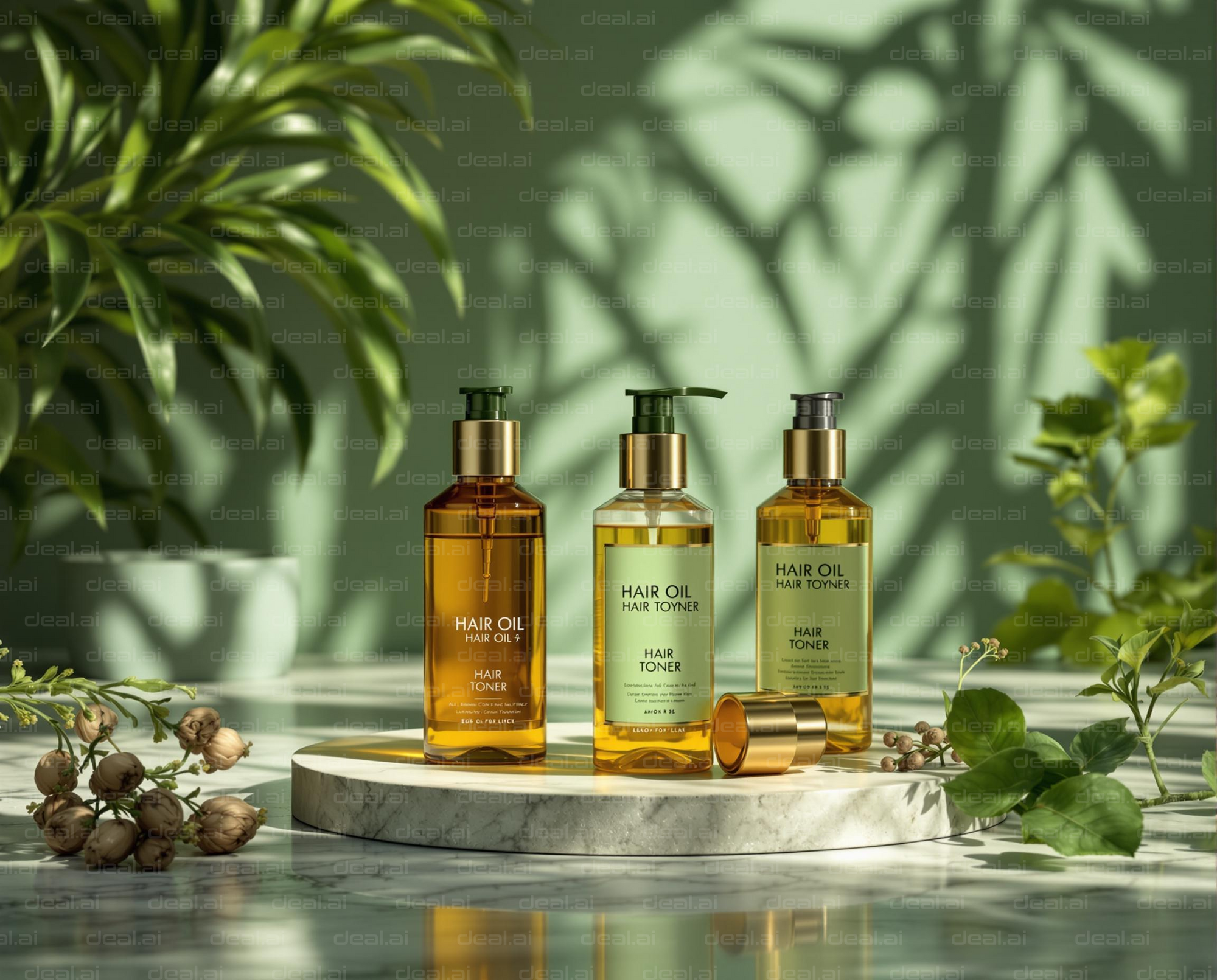 Luxurious Hair Care Products Display
