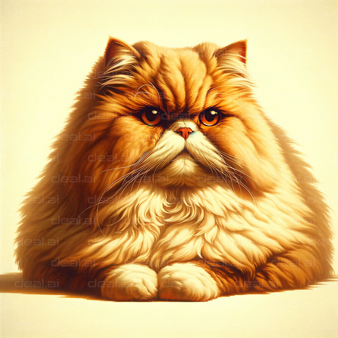 Fluffy Persian Cat Portrait