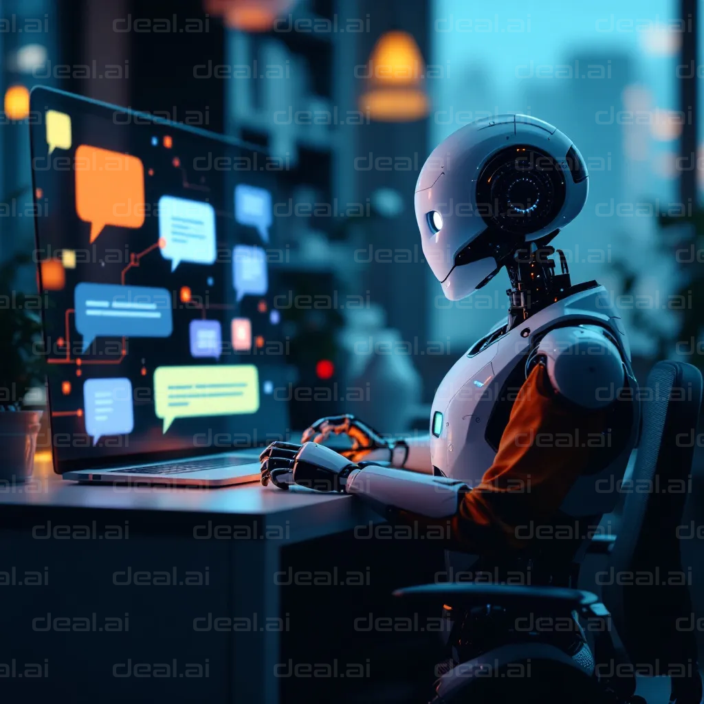AI Chat at Night Desk