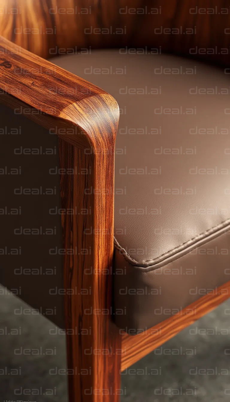 Elegant Wooden Armchair Corner View