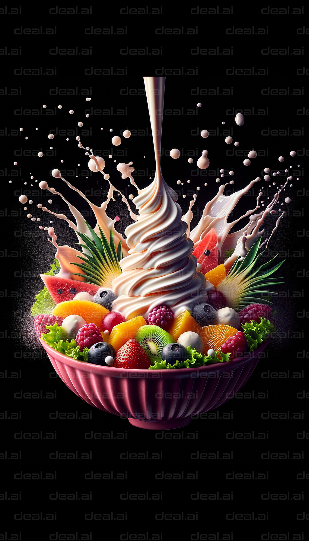 Fruity Delight with Swirling Yogurt