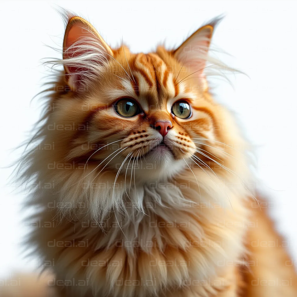Fluffy Orange Cat Portrait