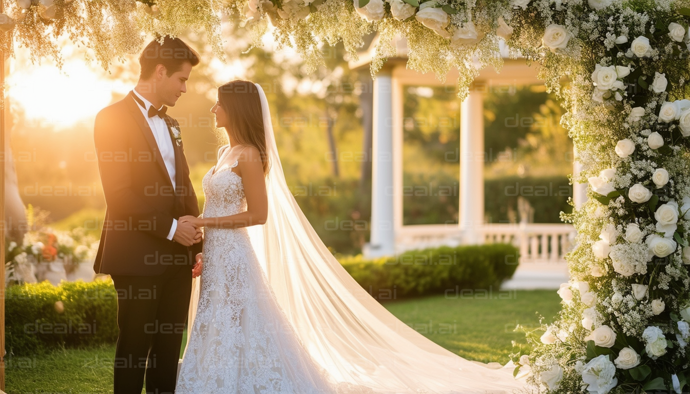 "Romantic Garden Wedding Ceremony"