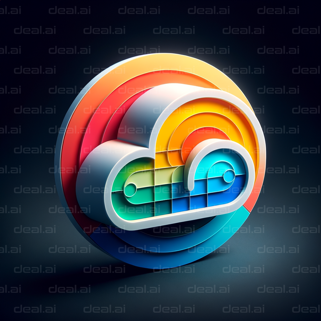"Colorful 3D Cloud Icon"