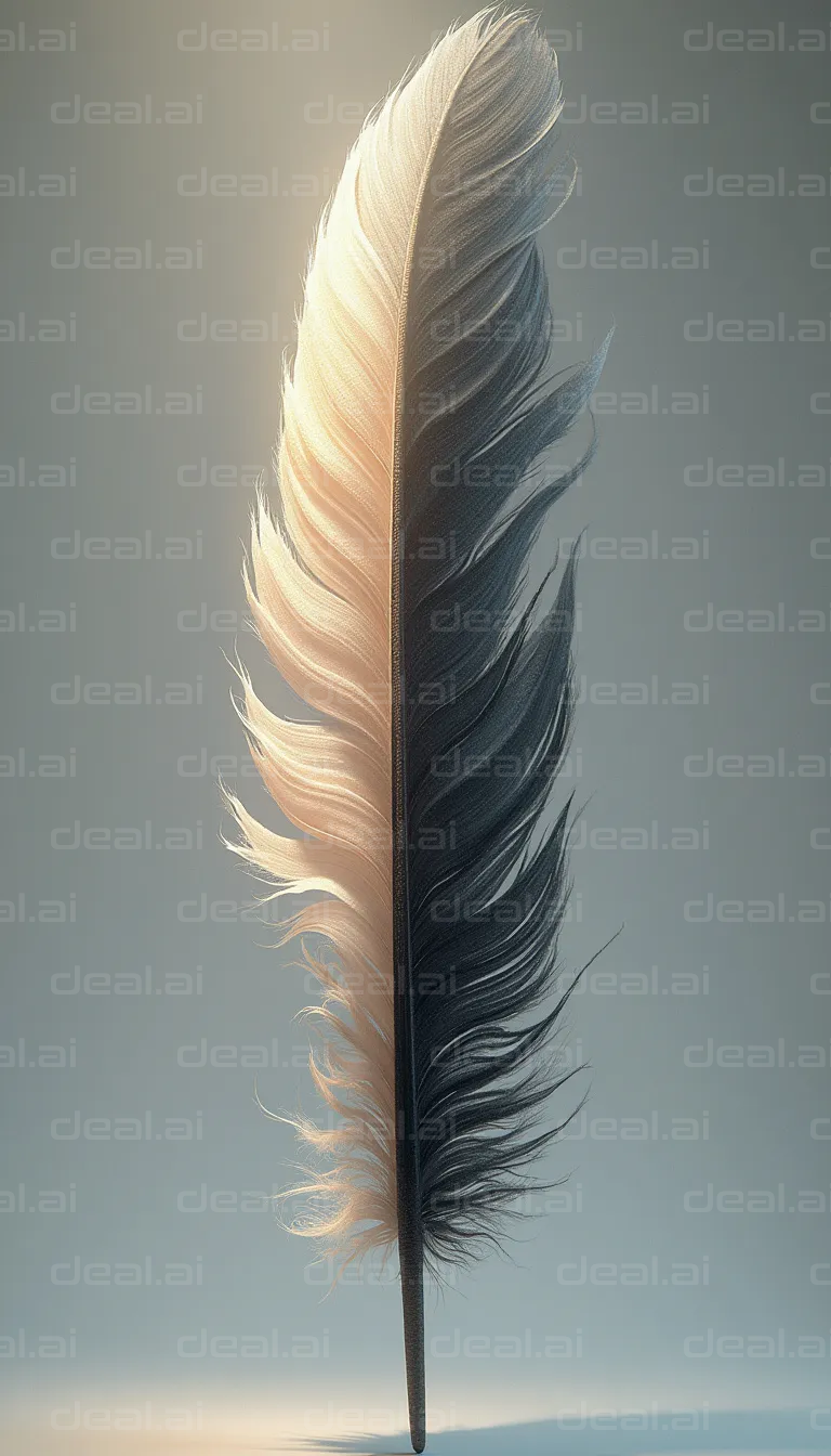 "Illuminated Feather in Soft Light"