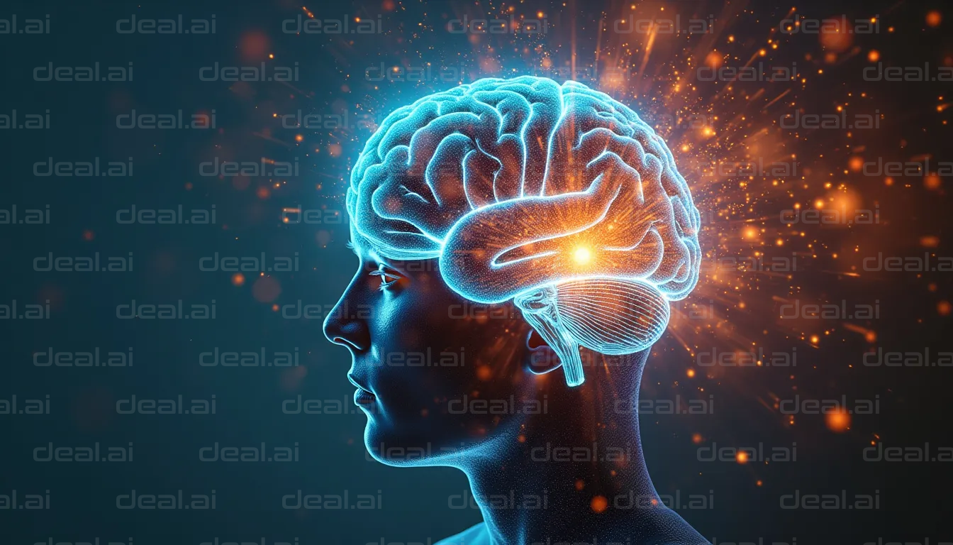 "Illuminated Human Brain Concept Art"