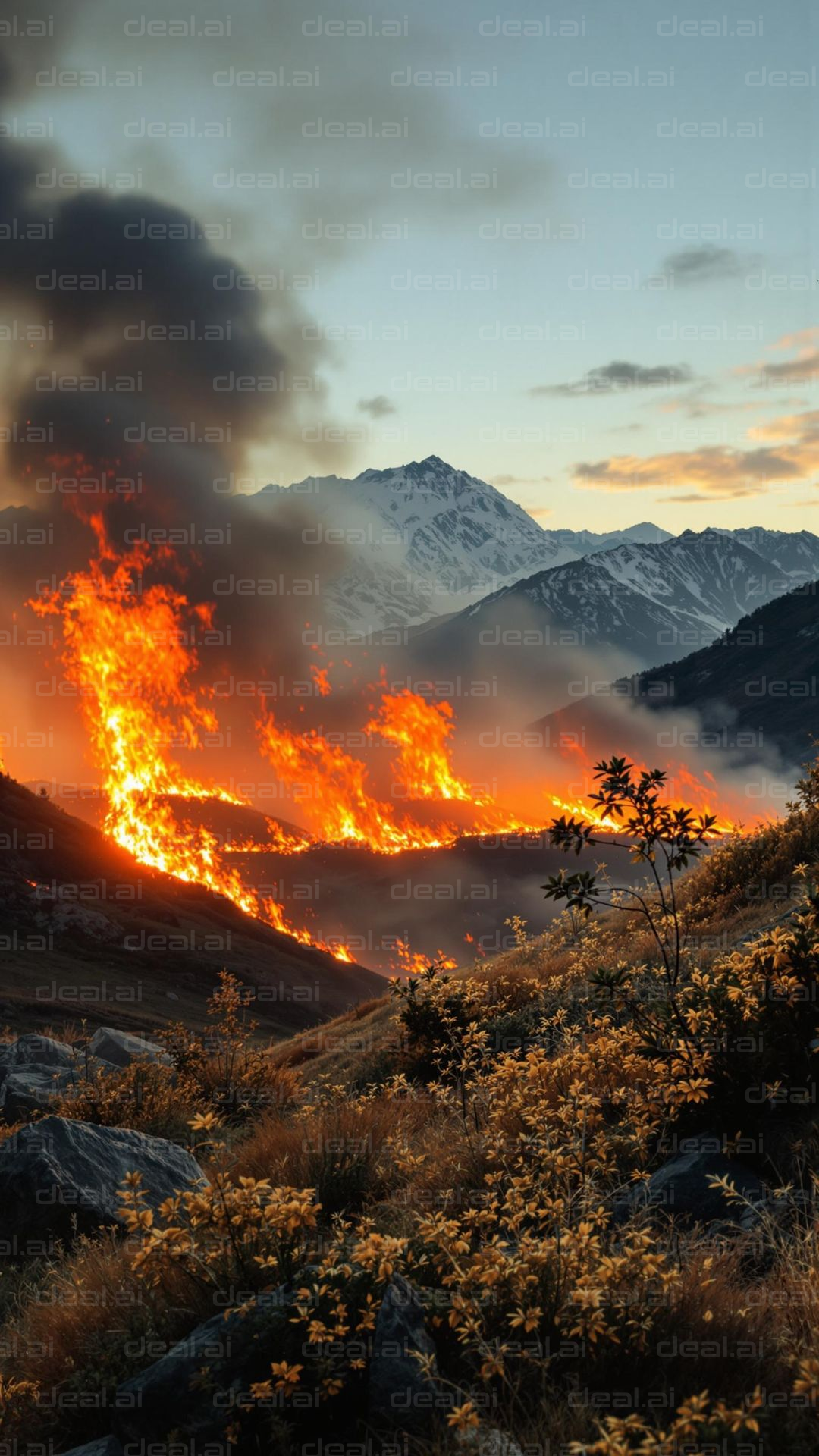 Mountain Blaze at Sunset