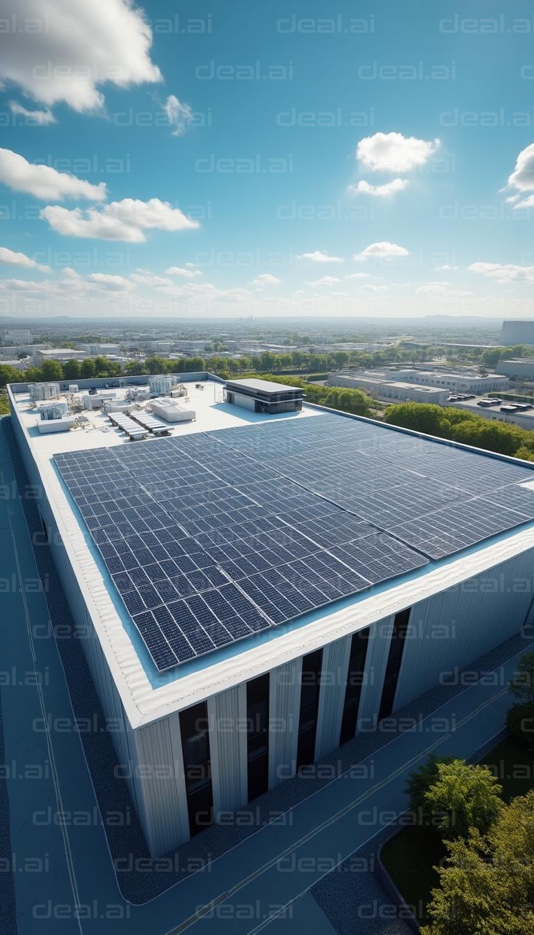 "Solar-Powered Industrial Building Roof"