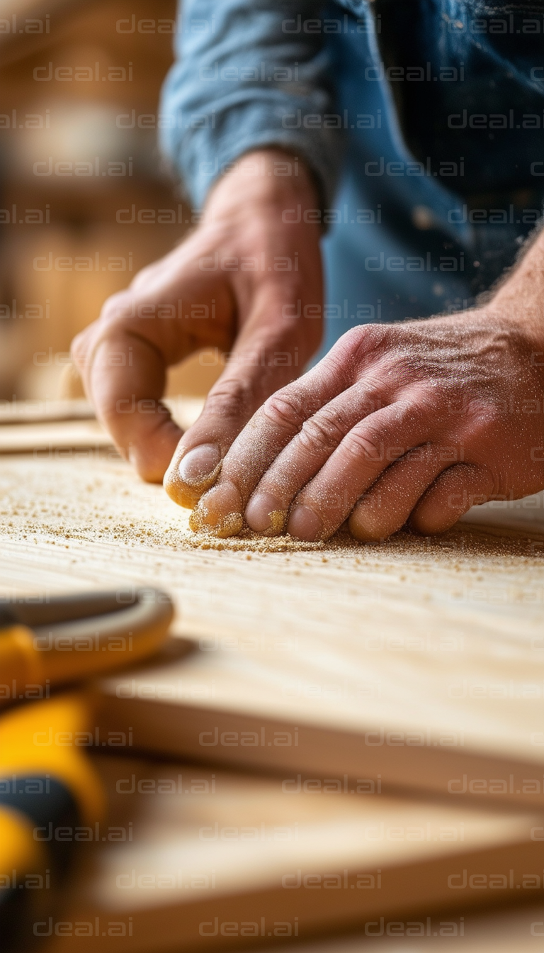 Crafting Wood: A Close-Up of Sanding