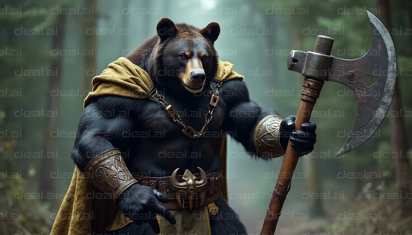 Warrior Bear in the Forest