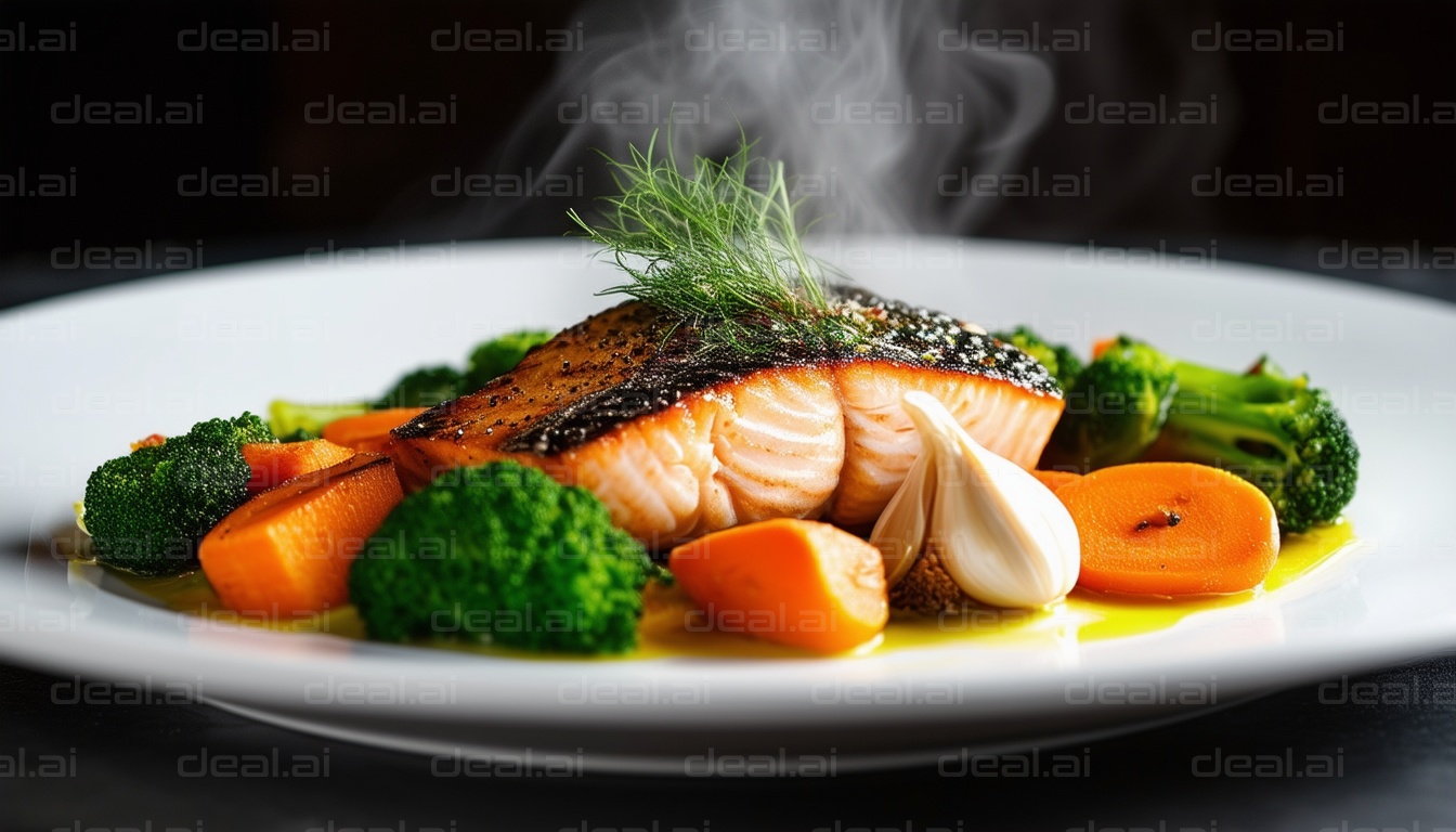 Grilled Salmon with Steamed Veggies